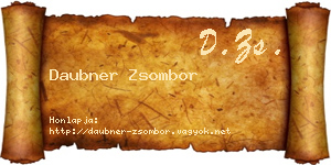 Daubner Zsombor névjegykártya